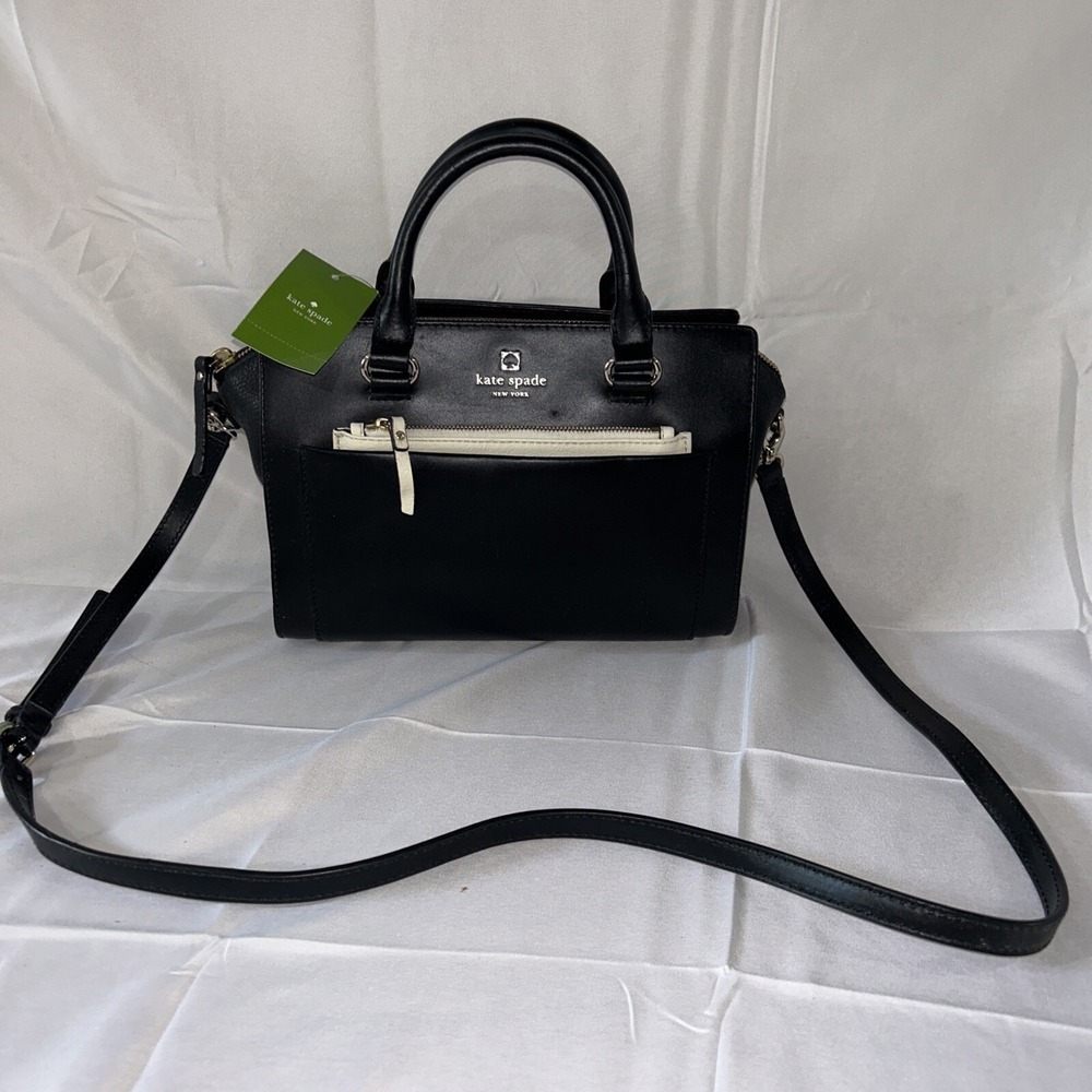 KATE SPADE‎ MADISON MINI SMALL CROSSBODY BAG SATCHEL SHOULDER BLACK LEATHER GOLD